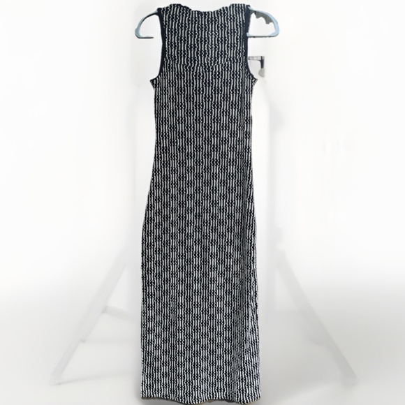 Steve Madden Bodycon Tank Midi Dress Cut Mesh Crochet Striped Pattern Knit S - Picture 14 of 14